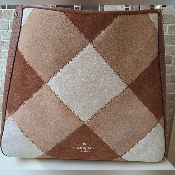 NWT Kate Spade New York Patchwork Suede Leila In Warm Ginger - Picture 12 of 14